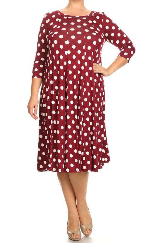 Polka dot midi dress in relaxed fit