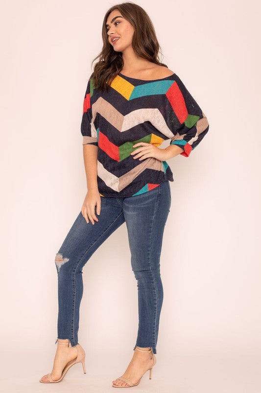 Plus Chevron Dolan Tunic