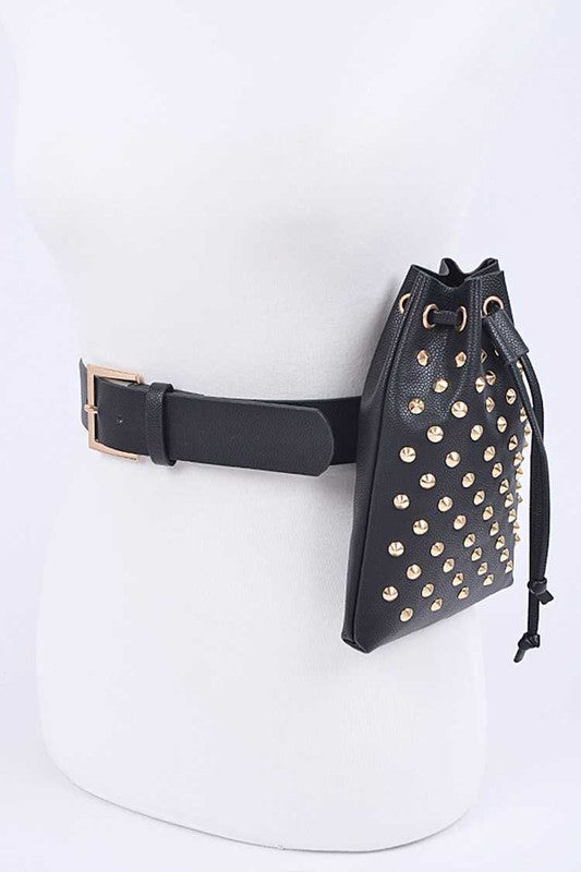 Studded Pouch Fashion Belt Set