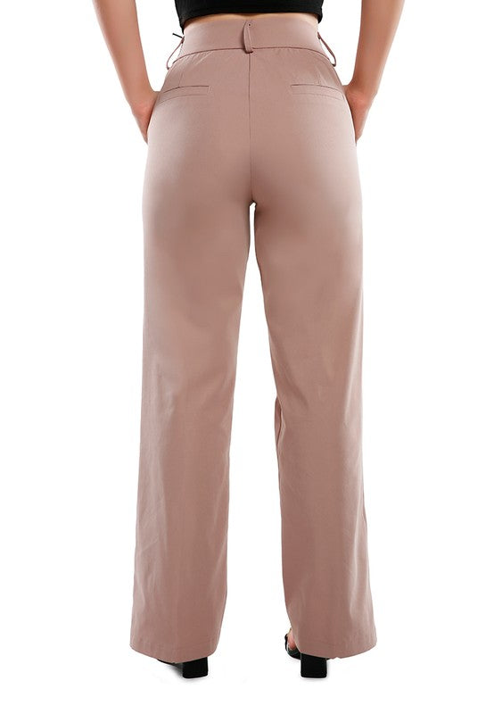 Flared Hem High Waist Pants