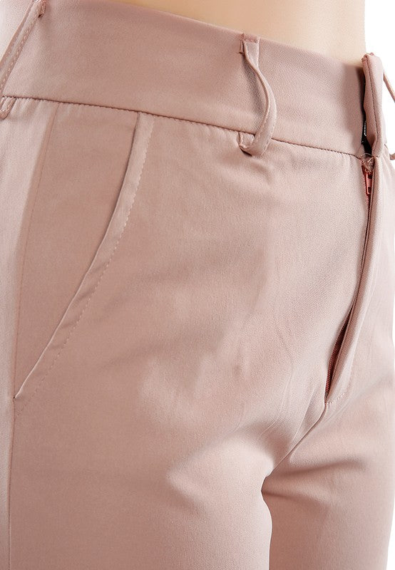 Flared Hem High Waist Pants