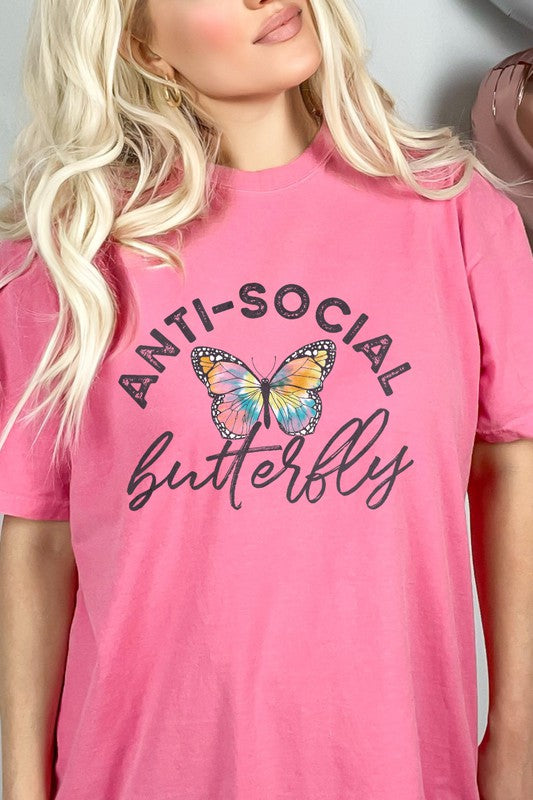 Anti-Social Butterfly Comfort Colors Graphic Tee