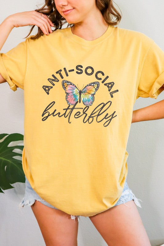 Anti-Social Butterfly Comfort Colors Tee PLUS