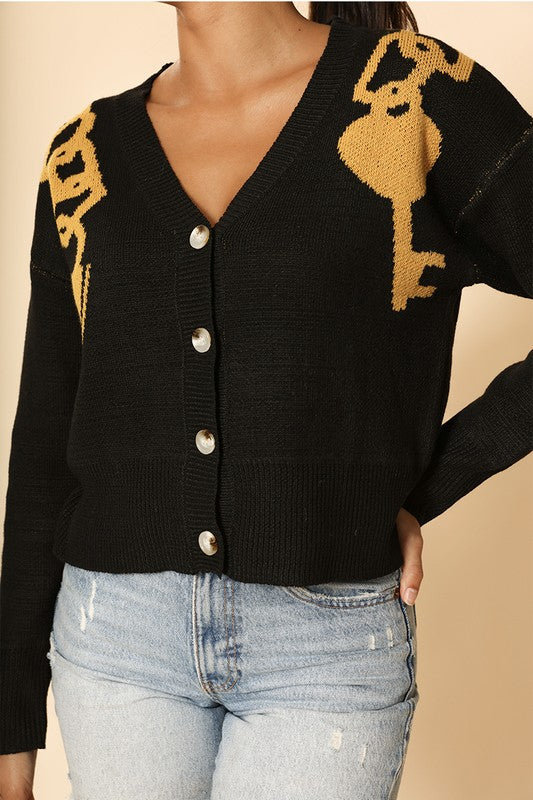 Lock and key cropped cardigan