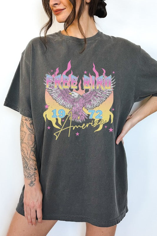 Free Bird Retro Neon Summer Graphic Tee