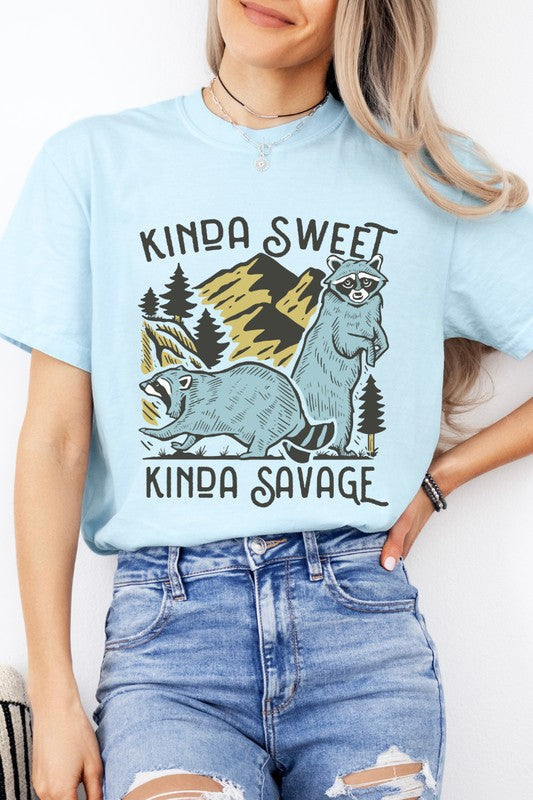 Kinda Sweet Kinda Savage Raccoon Graphic Tee