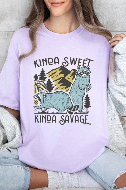 Kinda Sweet Kinda Savage Raccoon Graphic Tee