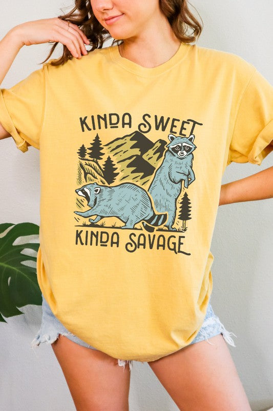 Kinda Sweet Kinda Savage Raccoon Graphic Tee