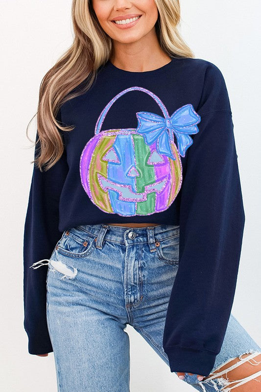 Halloween Blue Green JakoL Blue Bow Sweatshirt