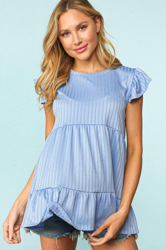 BABYDOLL TIERED RUFFLE FRILL SHORT SLEEVE