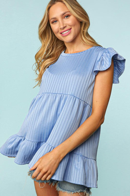 BABYDOLL TIERED RUFFLE FRILL SHORT SLEEVE