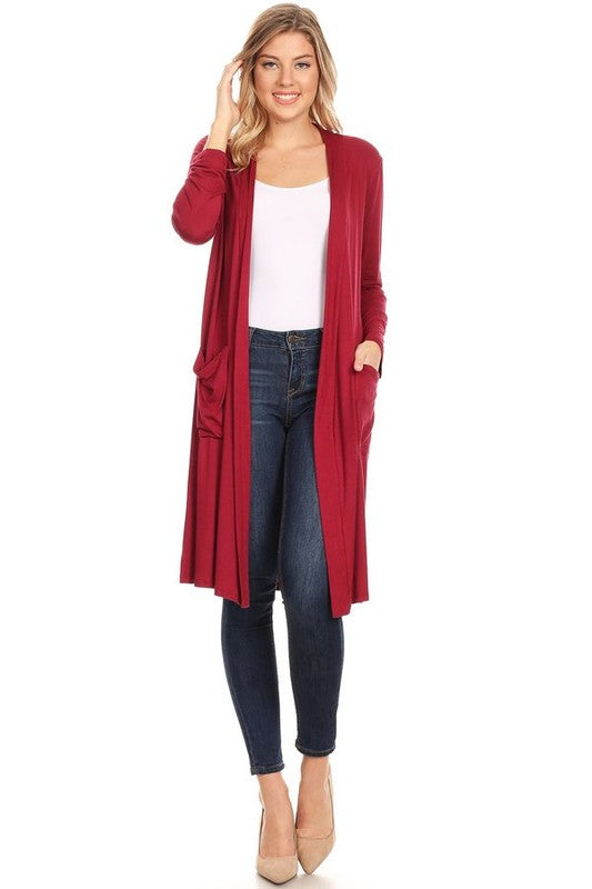 Solid duster cardigan in a loose fit