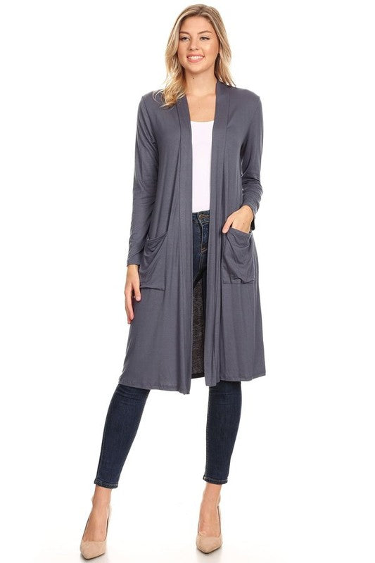 Solid duster cardigan in a loose fit