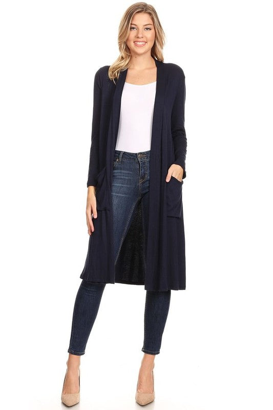 Solid duster cardigan in a loose fit