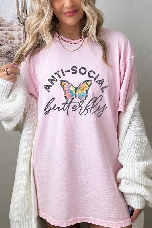 Anti-Social Butterfly Comfort Colors Tee PLUS